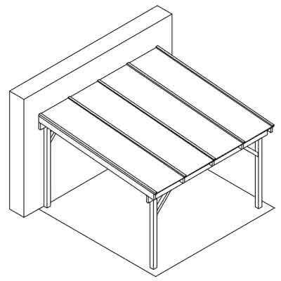 Terrassendach mit Steg-Doppelplatten select 406x400 cm 406x400 cm | Fichte Leimholz weiß grundiert