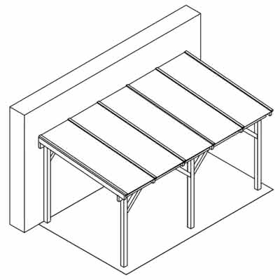 Terrassendach mit Steg-Doppelplatten select 507x300 cm 507x300 cm | Fichte Leimholz weiß grundiert