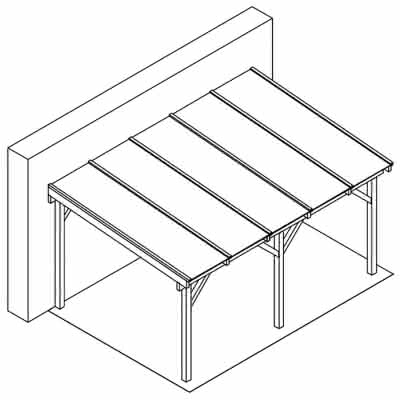 Terrassendach mit Steg-Doppelplatten select 507x350 cm 507x350 cm | Fichte Leimholz weiß grundiert