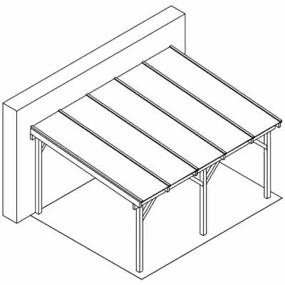 Terrassendach mit Steg-Doppelplatten master 507x400 cm 507x400 cm | Fichte KVH naturbelassen