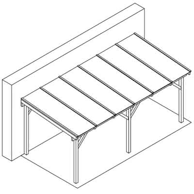 Terrassendach mit Steg-Doppelplatten select 607x300 cm 607x300 cm | Fichte Leimholz weiß grundiert