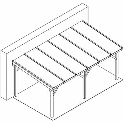 Terrassendach mit Steg-Doppelplatten select 607x350 cm 607x350 cm | Fichte Leimholz weiß grundiert