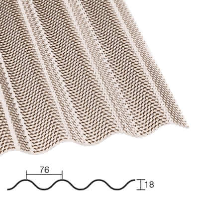 Polycarbonat Sinusprofil 76/18 Wabe bronce 1045 mm 2,8 mm 3000 mm 3000 mm