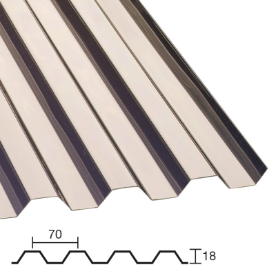 PVC Trapezprofil 70/18 bronce 1090 mm 1,1 mm 