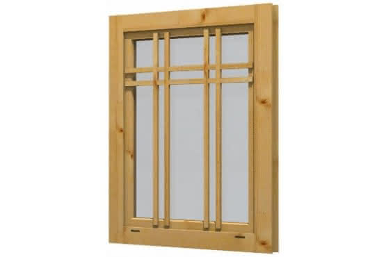 Blockhaus-Fenster F 71 80x99 cm isolierverglast, Dreh-Kipp, für 45 mm BB, öffnet nach innen F71 isolierverglast | 45 mm