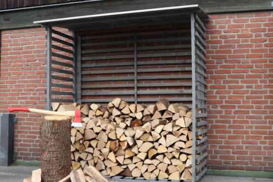 Kaminholz-Regal Odenwald Nadelholz Farbe Granit 195x100x201/189 cm 195x100x201 cm