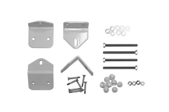 Befestigungsset für Zaunelemente, 4 Halter Farbe Weiß Weiß