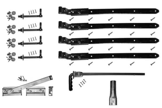 Beschlag-Set für Doppeltore, mit Überwurf in titangrau Doppeltor mit Überwurf | Titangrau