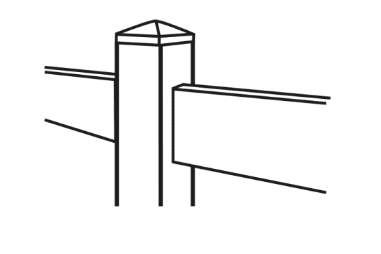 Mittel-Pfosten 127x127x2000 mm für Joda® Weidezaun-System 3-Rail aus Kunststoff weiß Mittel-Pfosten
