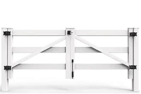 Doppeltor 2438x1372 mm für Joda® Weidezaun-System 3-Rail aus Kunststoff weiß, ohne Beschlag Doppeltor