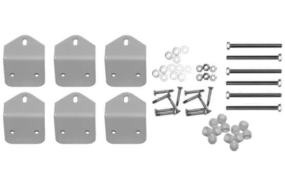 Befestigungsset für Zaunelemente, 6 Halter weiß 