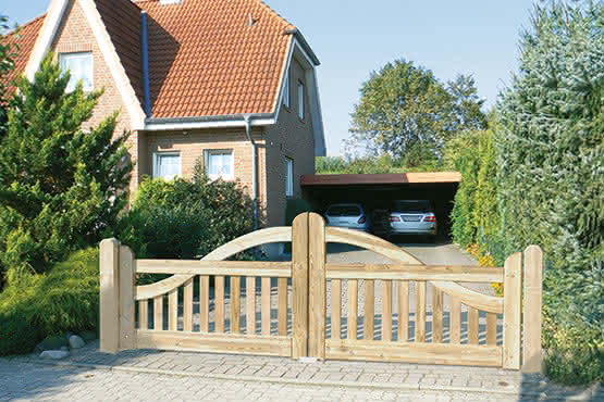 Gartentor Ammerland geschwungen 300x120/90cm Doppeltor KDI grün Doppeltor 3,00 m | KDI grün