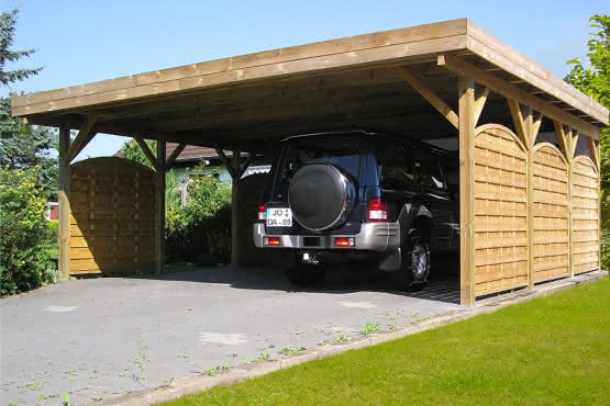 Doppelcarport Flachdach Mit Blende Breite 605 Cm