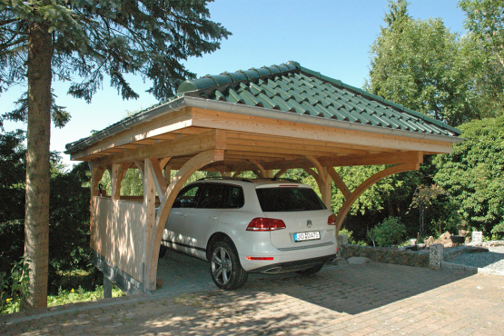 Carport Massivholz Kampen Mit Freitragendem 22 Walmdach