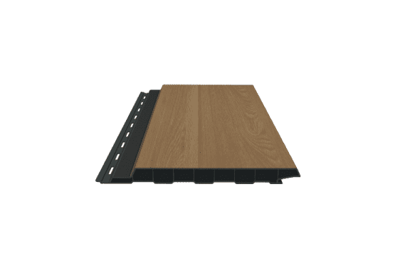 PVC-Fassaden-Einfachprofil mit Schattenfuge, foliert, 17x180x6000 mm coriander oak Coriander Oak