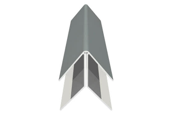 Eck-Profil für 17 mm Verkleidungsprofile mit Dekor-Folie Silbergrau, 37 x 37 x 6000 mm Silbergrau