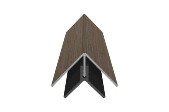 Eck-Profil zweiteilig für PVC-Fassade, foliert, 50x50x6000 mm anteak anteak