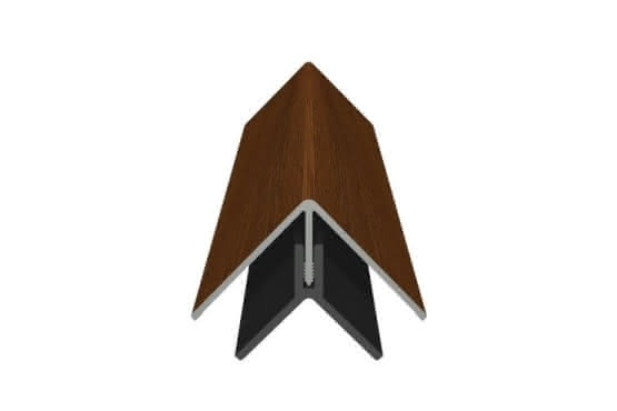 Eck-Profil zweiteilig für PVC-Fassade, foliert, 50x50x6000 mm honey oak honey oak