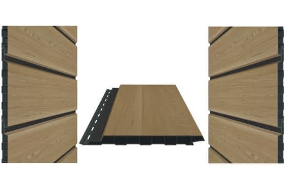 PVC-Fassaden-Einfachprofil mit Schattenfuge, foliert, 17x180x6000 mm 