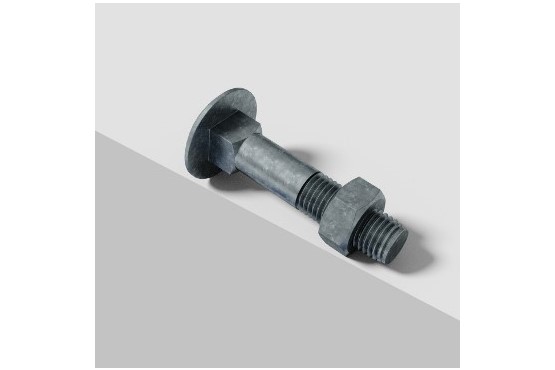 Schloßschraube mit Mutter DIN 603 galv. verzinkt 6x60 mm 6 x 60 mm