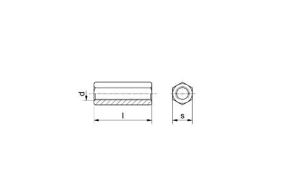 8x40 mm mm Verbindungsmutter Sechskant Stahl galv. verzinkt 8 x 40 mm