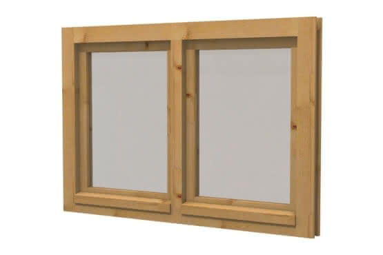 Gartenhaus-Fenster F 31, 133 x 90 cm,  einfachverglast, Dreh-Kipp, für 28 mm BB, öffnet nach innen F31 | 28 mm