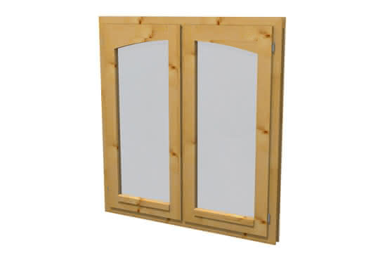 Gartenhaus-Fenster Pavillon, 133 x 141 cm, einfachverglast, für 28 mm BB, öffnet nach außen Pavillion | 28 mm