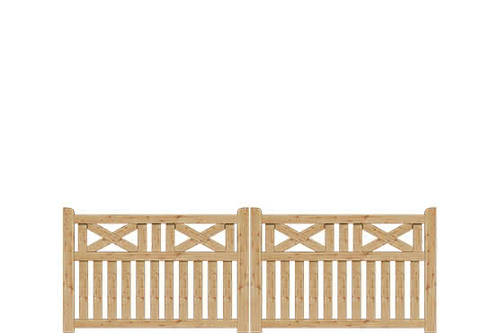 Gartenzaun Usedom Lärche naturbelassen Doppeltor 300x100/94 cm 300 x 100/94 cm Doppeltor | Lärche natur