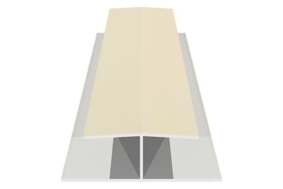 H-Profil für 17 mm Verkleidungsprofile mit Dekor-Folie Altweiß, 21 x 47 x 6000 mm Altweiß