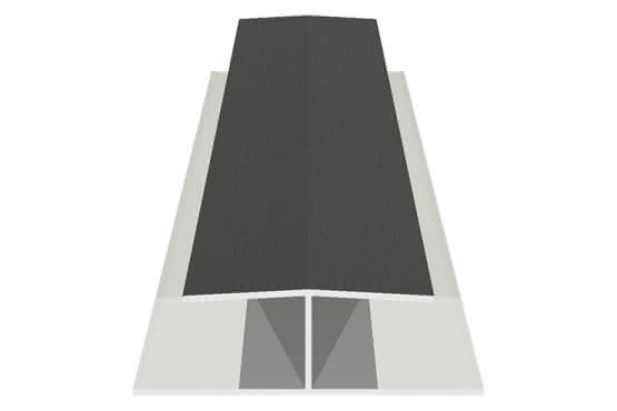 H-Profil für 17 mm Verkleidungsprofile mit Dekor-Folie Basaltgrau, 21 x 47 x 6000 mm Basaltgrau