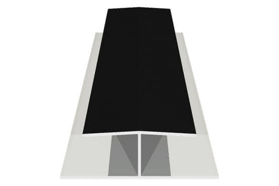 H-Profil für 17 mm Verkleidungsprofile mit Dekor-Folie Black Ulti Matt, 21 x 47 x 6000 mm Black Ulti Matt