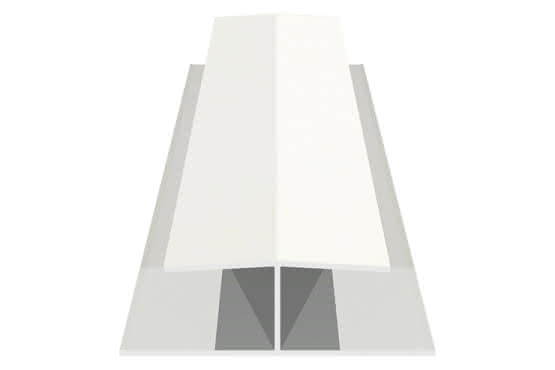 H-Profil für 17 mm Verkleidungsprofile mit Dekor-Folie Cremeweiß, 21 x 47 x 6000 mm Cremeweiß