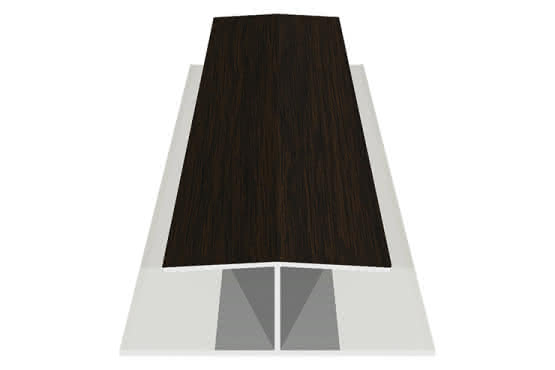 H-Profil für 17 mm Verkleidungsprofile mit Dekor-Folie Eiche Dunkel, 21 x 47 x 6000 mm Eiche Dunkel