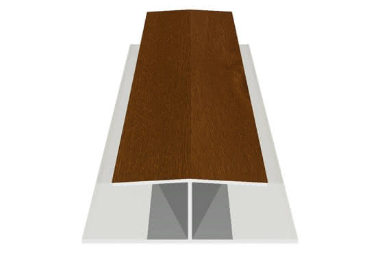 H-Profil für 17 mm Verkleidungsprofile mit Dekor-Folie Golden Oak, 21 x 47 x 6000 mm Golden Oak