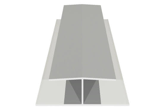 H-Profil für 17 mm Verkleidungsprofile mit Dekor-Folie Lichtgrau, 21 x 47 x 6000 mm Lichtgrau