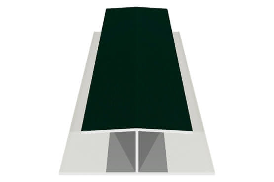 H-Profil für 17 mm Verkleidungsprofile mit Dekor-Folie Moosgrün, 21 x 47 x 6000 mm Moosgrün