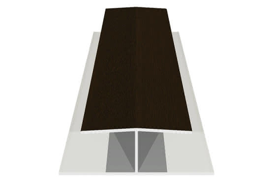 H-Profil für 17 mm Verkleidungsprofile mit Dekor-Folie Nussbaum, 21 x 47 x 6000 mm Nussbaum