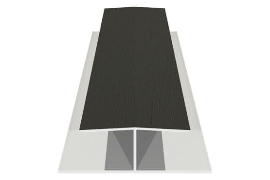 H-Profil für 17 mm Verkleidungsprofile mit Dekor-Folie Quarzgrau, 21 x 47 x 6000 mm Quarzgrau