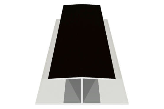 H-Profil für 17 mm Verkleidungsprofile mit Dekor-Folie Schwarzbraun, 21 x 47 x 6000 mm Schwarzbraun