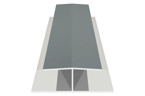 H-Profil für 17 mm Verkleidungsprofile mit Dekor-Folie Silbergrau, 21 x 47 x 6000 mm Silbergrau