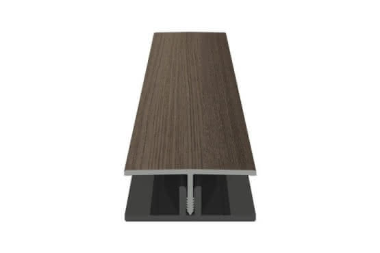 H-Profil zweiteilig für PVC-Fassade, foliert, 22x50x6000 mm anteak anteak