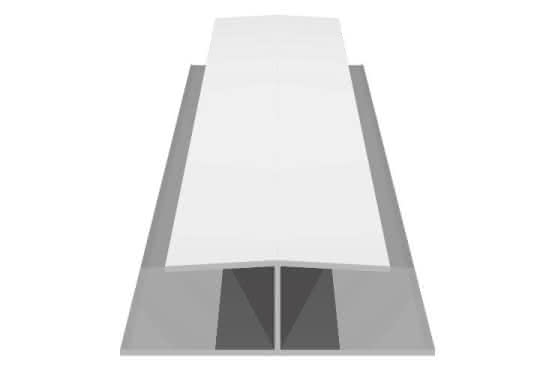 H-Profil für 17 mm Verkleidungsprofile in weiß, 21 x 47 x 6000 mm 