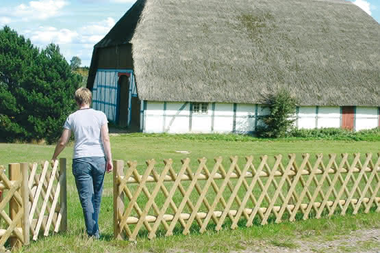 Jägerzaun 100x100cm Pforte 56 KDI braun Pforte 100x100 cm | KDI braun