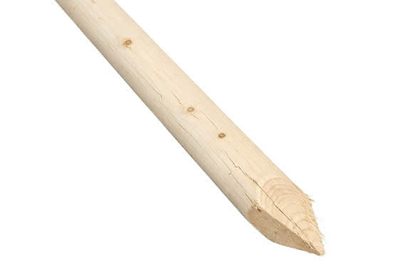 Baum- und Zaunpfähle, gefräst, Kopf gefast, Erdende gespitzt, naturbelassen 