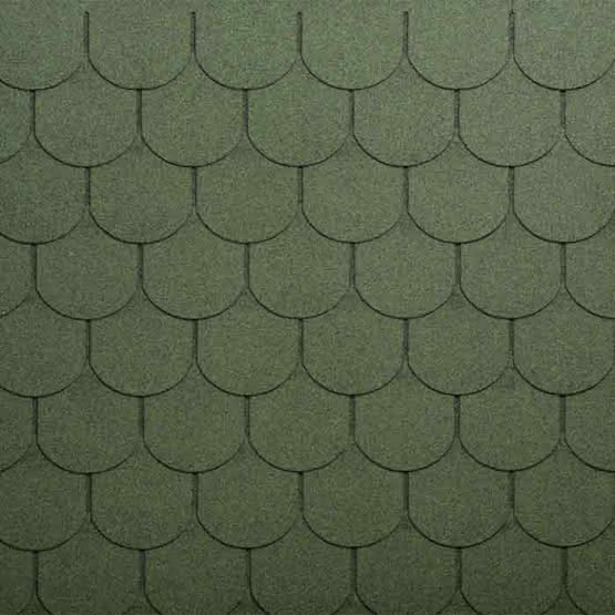 Bitumen-Dachschindeln, Biberschwanz, grün Grün