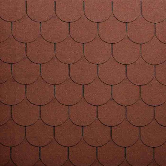 Bitumen-Dachschindeln, Biberschwanz, rot Rot