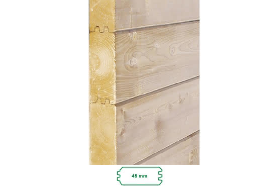 45 x 121 mm Fichte-Blockbohle, naturbelassen 