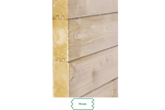 70 x 146 mm Fichte-Blockbohle, naturbelassen 6,35 m