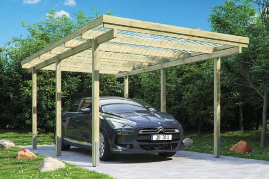 Carport Gunstig Flachdach 304 X 510 Cm