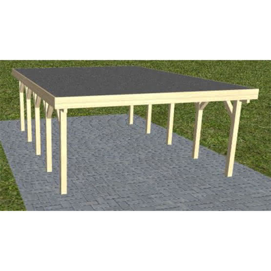 Holzblenden-Carport Burg MF Master, 505x717 cm, mit Foliendach, Fichte KVH naturbelassen Mittel (717 cm) | Foliendach | Fichte KVH natur